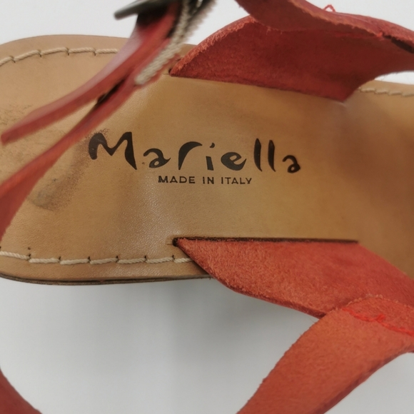 Mariella Red Block Heel Sandals Size 9 (40) - Picture 7 of 8